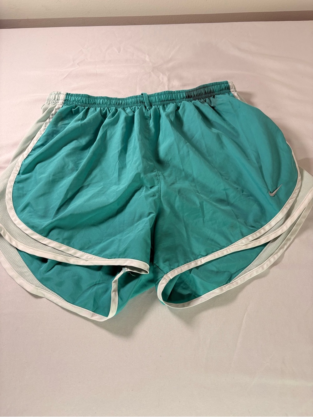 Nike Women's Teal Athletic Shorts with White Trim